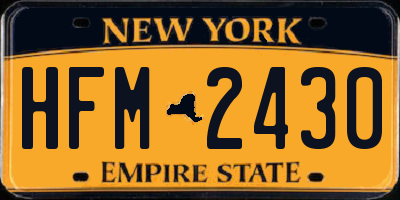 NY license plate HFM2430