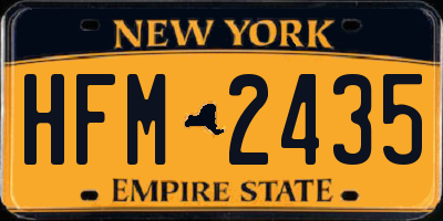 NY license plate HFM2435
