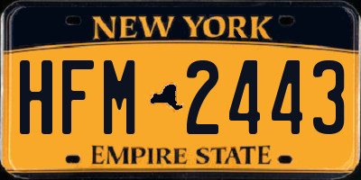 NY license plate HFM2443