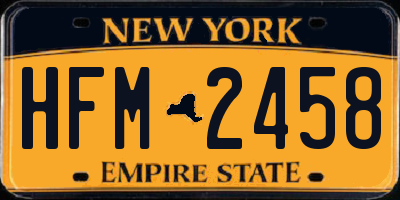 NY license plate HFM2458