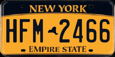 NY license plate HFM2466