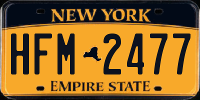 NY license plate HFM2477