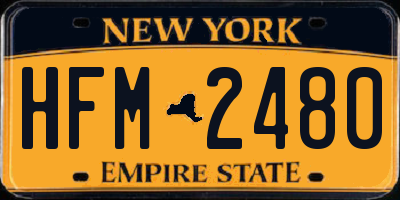 NY license plate HFM2480