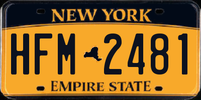NY license plate HFM2481