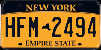 NY license plate HFM2494