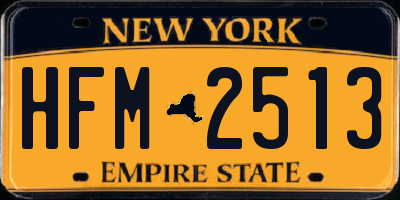 NY license plate HFM2513