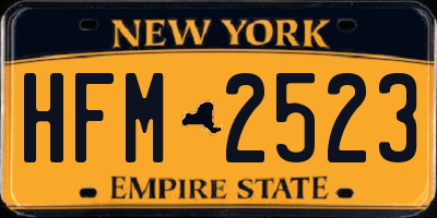 NY license plate HFM2523