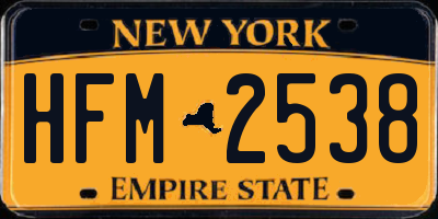 NY license plate HFM2538