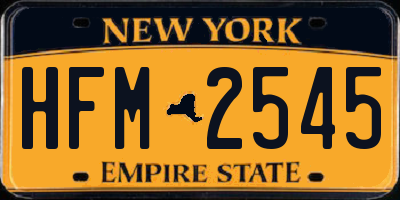 NY license plate HFM2545