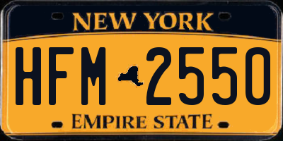 NY license plate HFM2550