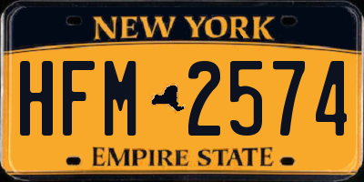 NY license plate HFM2574