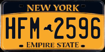 NY license plate HFM2596