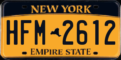 NY license plate HFM2612