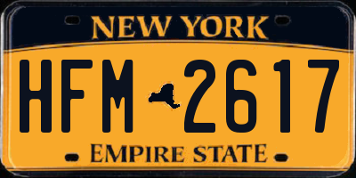 NY license plate HFM2617