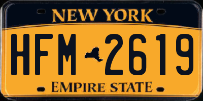 NY license plate HFM2619