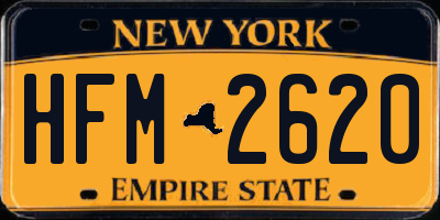 NY license plate HFM2620