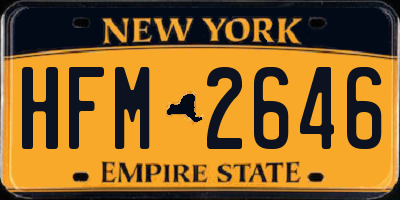 NY license plate HFM2646