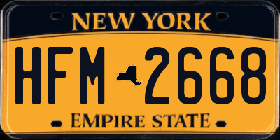 NY license plate HFM2668
