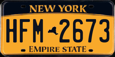 NY license plate HFM2673