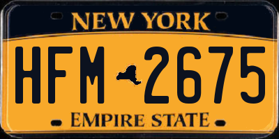 NY license plate HFM2675