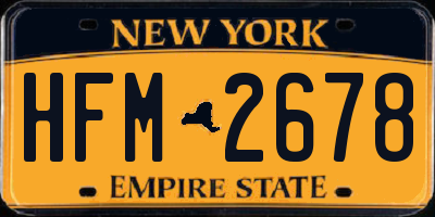 NY license plate HFM2678