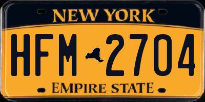 NY license plate HFM2704