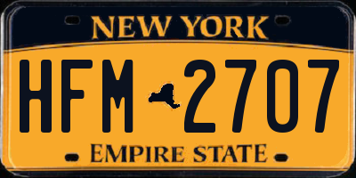 NY license plate HFM2707