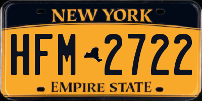 NY license plate HFM2722