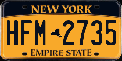 NY license plate HFM2735