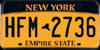 NY license plate HFM2736