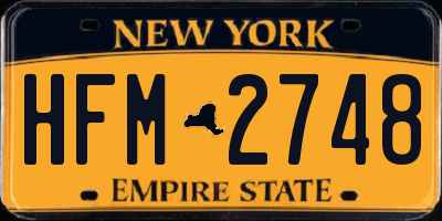 NY license plate HFM2748