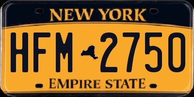 NY license plate HFM2750