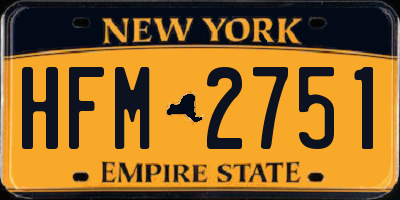 NY license plate HFM2751