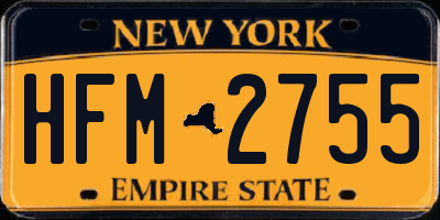 NY license plate HFM2755