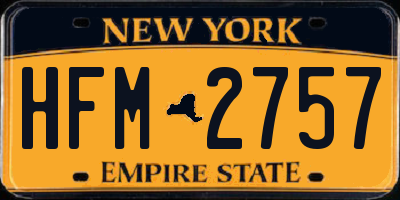 NY license plate HFM2757