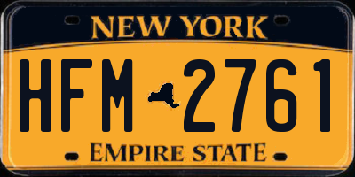 NY license plate HFM2761