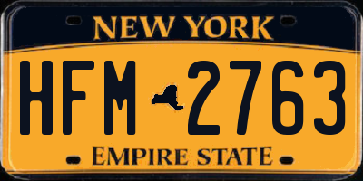 NY license plate HFM2763