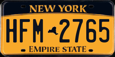 NY license plate HFM2765