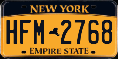 NY license plate HFM2768