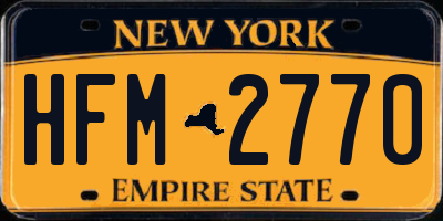 NY license plate HFM2770