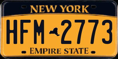 NY license plate HFM2773