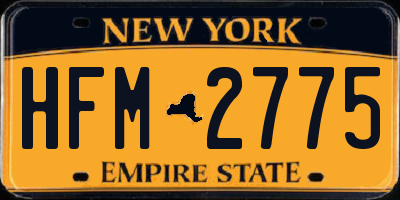 NY license plate HFM2775