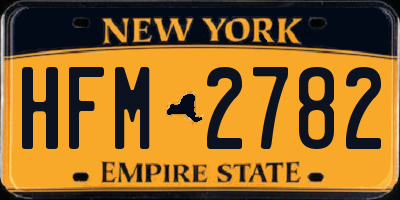 NY license plate HFM2782