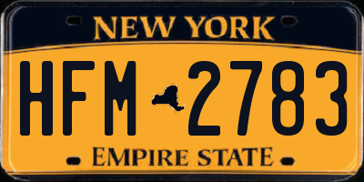 NY license plate HFM2783