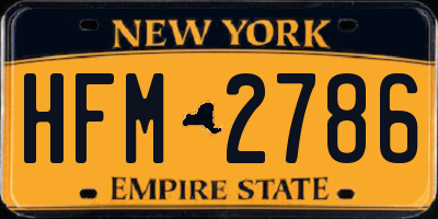 NY license plate HFM2786