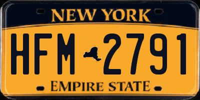 NY license plate HFM2791