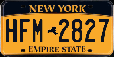 NY license plate HFM2827