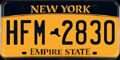 NY license plate HFM2830