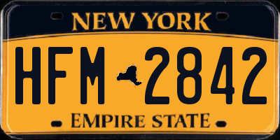 NY license plate HFM2842
