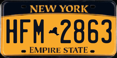 NY license plate HFM2863